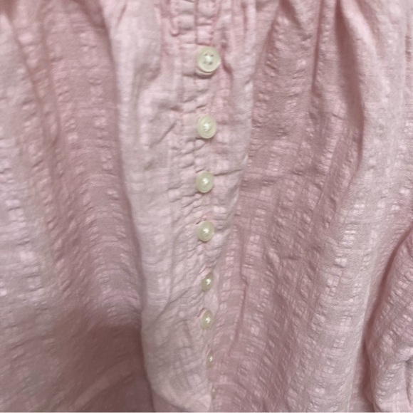 GAP Women’s Light Pink Blouse Three-Quarter Sleeve Button-Front Top Size Medium - Picture 7 of 12